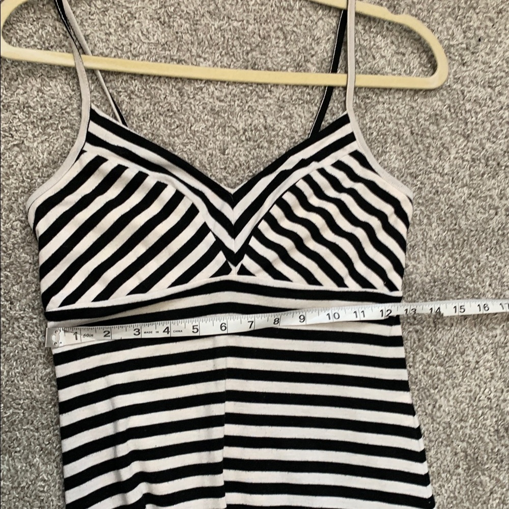 Y2K Messino Black White Striped Midi Dress Size Small - Picture 8 of 9
